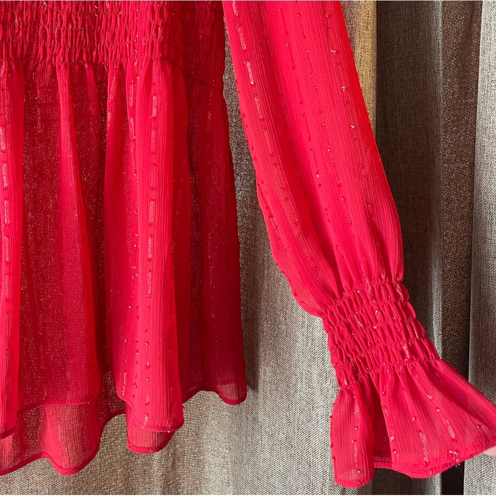 Sparkly Red Blouse